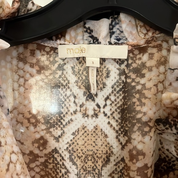 Maje Sz 1 3/4 sleeve snakeskin print dress - Picture 6 of 16